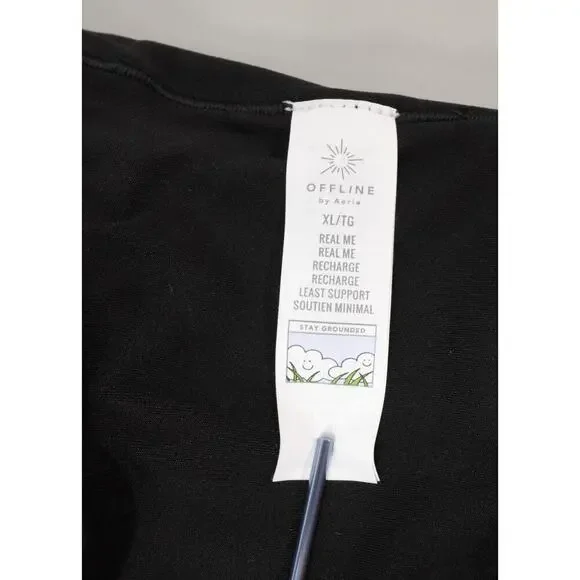 AERIE Offline Real Me Sports Bra Womens XL Black Longline Racerback Athleisure - Picture 8 of 15